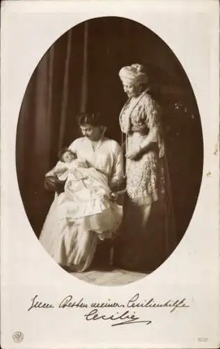 Ak Kronprinzessin Cecilie von Preußen, Kaiserin Auguste Viktoria, Prinzessin Alexandrine