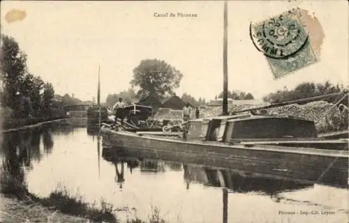 Ak Péronne Somme, Kanal