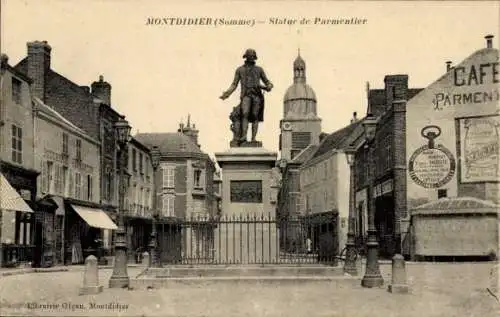 Ak Montdidier Somme, Statue de Parmentier