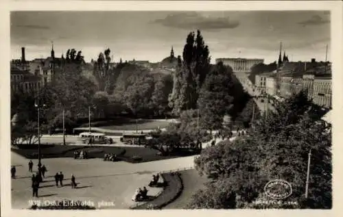 Ak Oslo Norwegen, Eidsvolds plass, Autobusse