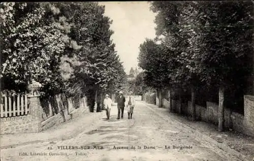 Ak Villers sur Mer Calvados, Avenue de la Dame, La Burgonde