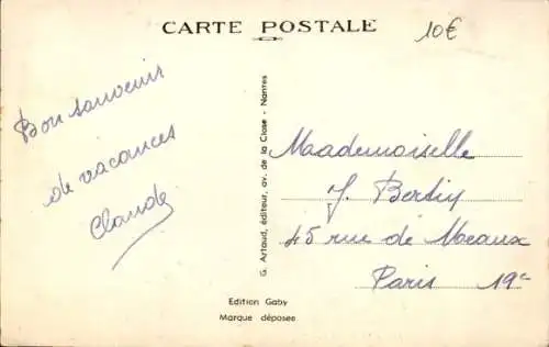 Ak Villers sur Mer Calvados, Hotel des Postes