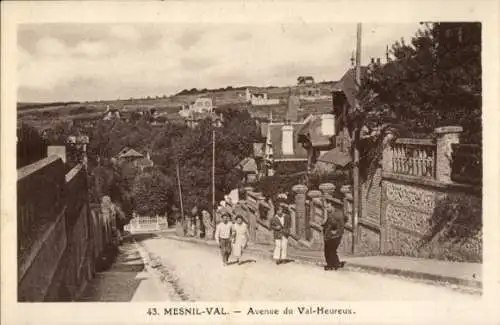 Ak Mesnil Val Seine Maritime, Avenue du Val Heureux