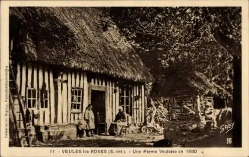 Ak Veules les Roses Seine-Maritime, Une Ferme Veulaise en 1850
