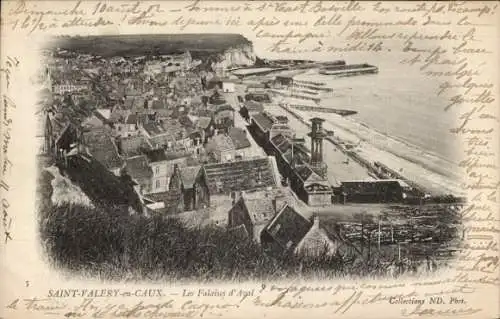 Ak Saint Valery en Caux Seine Maritime, Falaises d'Aval