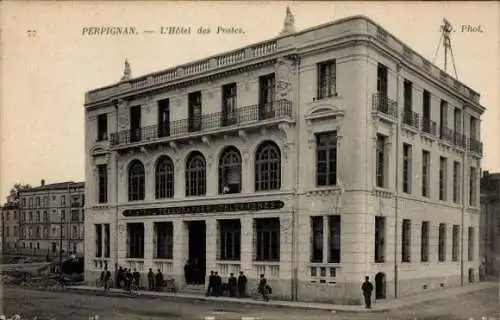 Ak Perpignan Pyrénées Orientales, Hotel des Poste