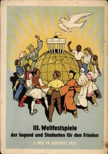 Ak III. Weltfestspiele der Jugend und Studenten für den Frieden, 5. bis 19. August 1951, Berlin