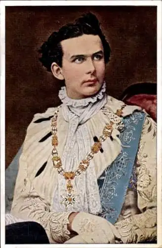 Ak König Ludwig II von Bayern in Georgirittertracht, Portrait