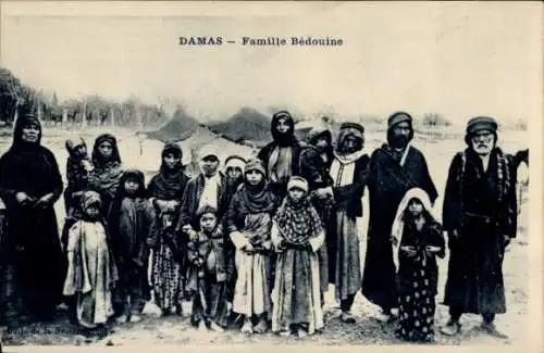 Ak Damaskus Syrien, Beduinen-Familie