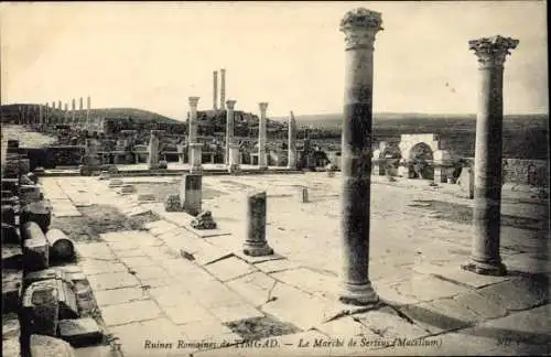 Ak Timgad Algerien, Römische Ruinen, Marsch des Sertius