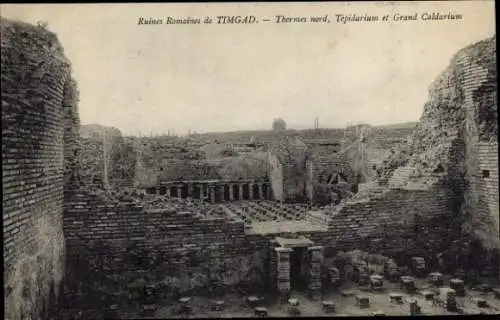 Ak Timgad Algerien, römische Ruinen, Thermalbäder, Tepidarium, Grand Caldarium