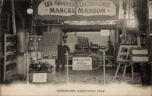 Ak Paris, Concours Agricole 1906, Les Groupes Electrogenes Marcel Masson, Asnieres