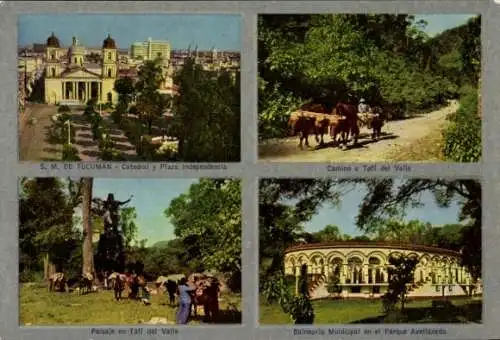 Ak Tucumán Argentinien, Kathedrale, Plaza Independencia, Balneario Municipal