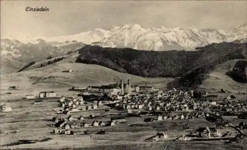 Ak Einsiedeln Kanton Schwyz Schweiz, Kloster Einsiedeln, Ortspanorama