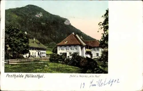 Ak Breitnau im Schwarzwald, Posthalde Höllental,  Pension Alte Post