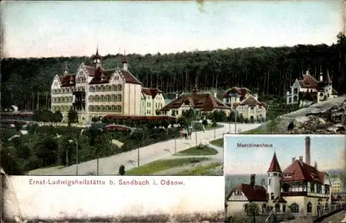 Ak Sandbach Breuberg im Odenwald Hessen, Ernst Ludwigsheilstätte, Mascchinenhaus