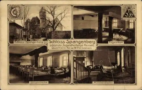 Ak Spangenberg in Hessen, Schloss Spangenberg, Jugendherberge, Tagesraum