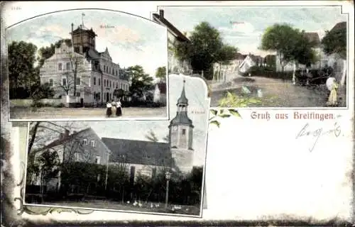 Ak Breitingen Sachsen, Schloss, Straße, Kirche