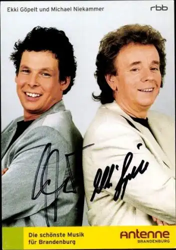 Ak Moderatoren Ekki Göpelt und Michael Niekammer, Portrait, Autogramm