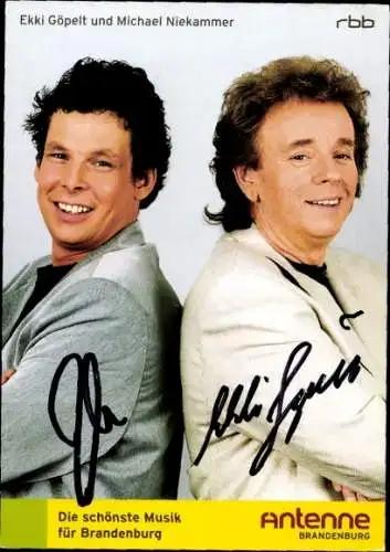 Ak Moderatoren Ekki Göpelt und Michael Niekammer, Portrait, Autogramm