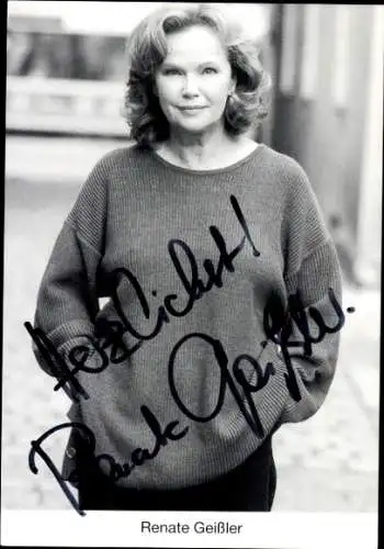 Ak Schauspielerin Renate Geißler, Portrait, Autogramm