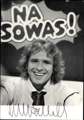 Ak Schauspieler und Moderator Thomas Gottschalk, Portrait, Na sowas, Autogramm