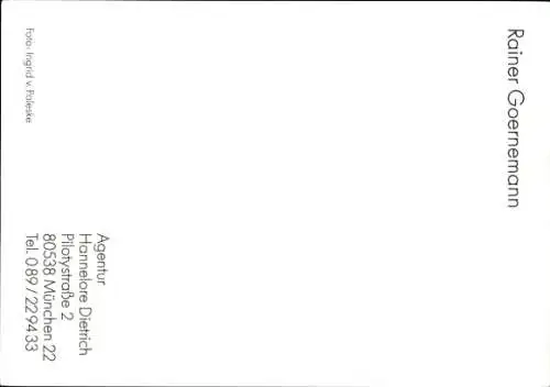 Ak Schauspieler Rainer Goernemann, Portrait, Autogramm