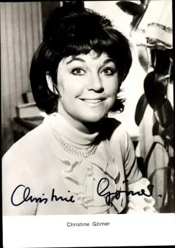Ak Schauspielerin Christine Görner, Portrait, Autogramm