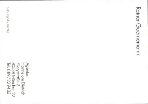 Ak Schauspieler Rainer Goernemann, Portrait, Autogramm