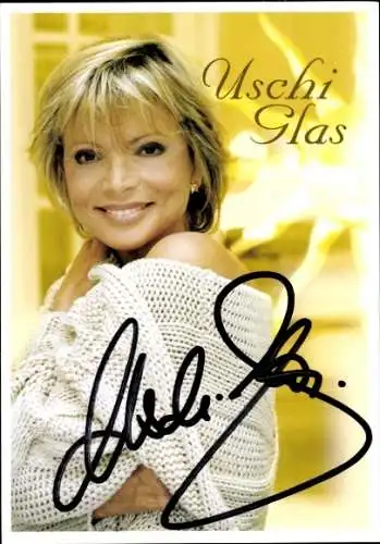 Ak Sängerin Uschi Glas, Portrait, Autogramm