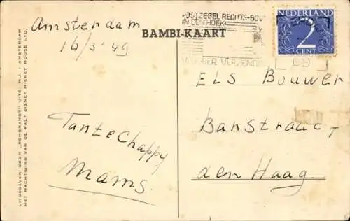 Ak Walt Disney, Bambi, Hasen, Wald