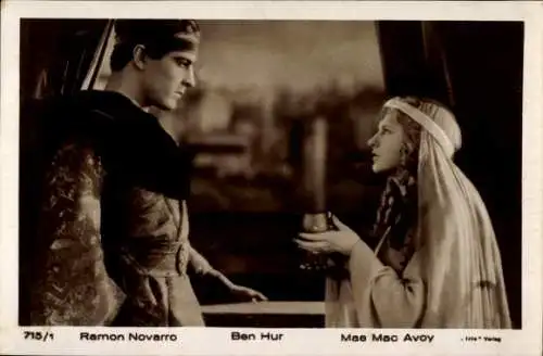 Ak Schauspieler Ramon Novarro, Schauspielerin May McAvoy, Ben Hur