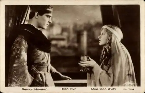 Ak Schauspieler Ramon Novarro, Schauspielerin May McAvoy, Ben Hur