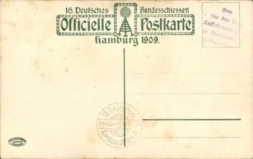 Ak Hamburg, 16. Deutsches Bundesschießen 1909,  Konditorei Café Alsterpavillon, H. Heinze