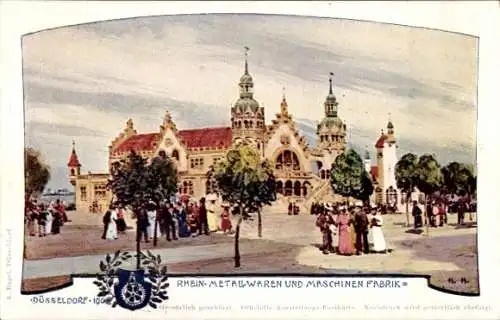 Künstler Ak Düsseldorf, Ausstellung 1902, Rhein-Metallwaren- und Maschinen-Fabrik