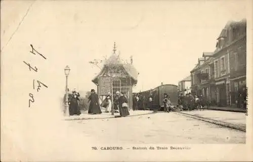 Ak Cabourg Calvados, Bahnhof Decauville
