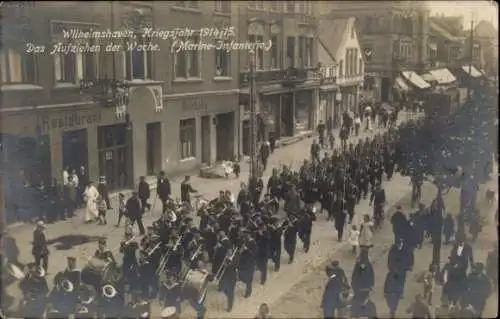 Ak Wilhelmshaven an der Nordsee, Aufziehen der Wache, Marine-Infanterie, I WK