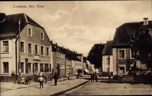 Ak Losheim am See Saarland, Straßenpartie