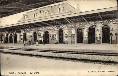 Ak Renens Kt. Waadt Schweiz, Bahnhof, Gleisseite