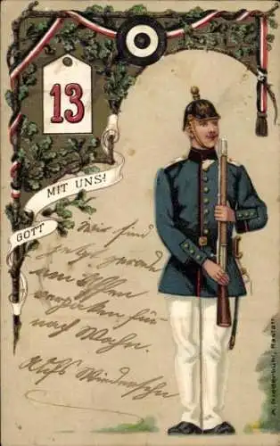 Regiment Präge Litho Regiment 13, Gott mit uns