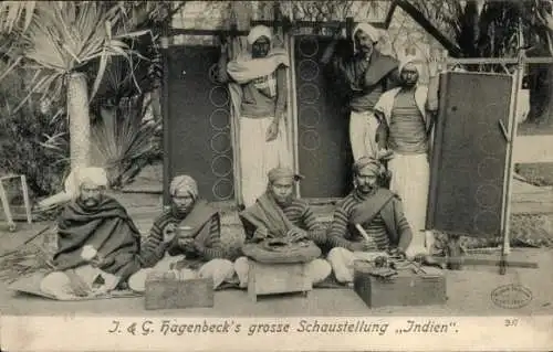 Ak Hagenbeck's große Schaustellung Indien, Völkerschau