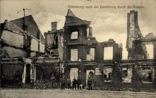 Ak Szczytno Ortelsburg Ostpreußen, Kriegszerstörungen, I. WK