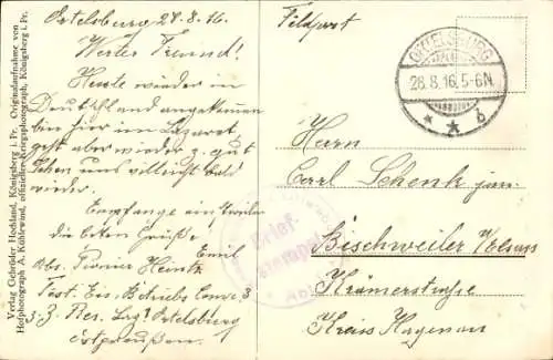 Ak Szczytno Ortelsburg Ostpreußen, Kriegszerstörungen, I. WK