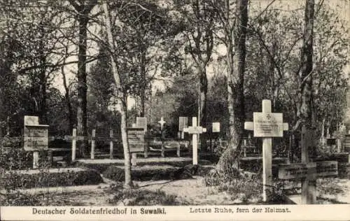 Ak Suwałki Suwalki Suwalken Ostpreußen, Deutscher Soldatenfriedhof