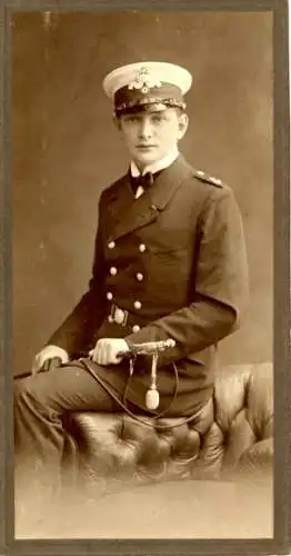 Kabinett Foto Deutscher Soldat, Seemann in Uniform, Portrait