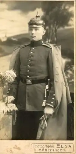 Kabinett Foto Morhange Mörchingen Elsaß Moselle, Deutscher Soldat in Uniform, Standportrait