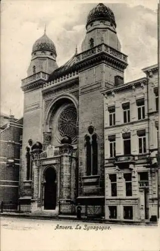 Judaika Ak Antwerpen Flandern, La Synagogue, Ansicht der Synagoge