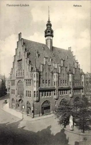 Ak Linden Hannover, Rathaus, Litfaßsäule