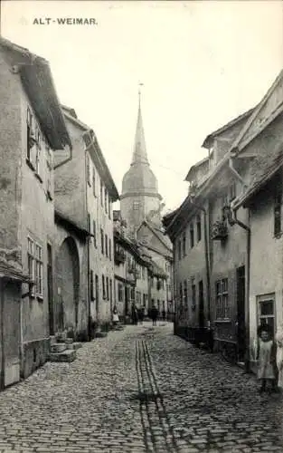 Ak Weimar in Thüringen, Straßenpartie in der Altstadt