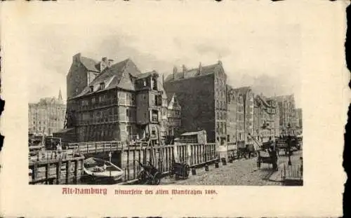 Ak Hamburg, Hinterseite des alten Wandrahm 1886